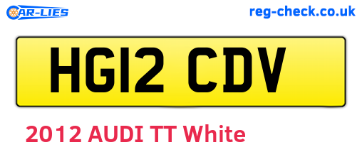 HG12CDV are the vehicle registration plates.