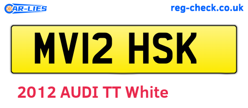 MV12HSK are the vehicle registration plates.