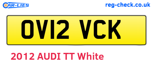 OV12VCK are the vehicle registration plates.