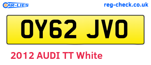 OY62JVO are the vehicle registration plates.