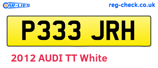 P333JRH are the vehicle registration plates.