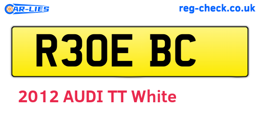 R30EBC are the vehicle registration plates.