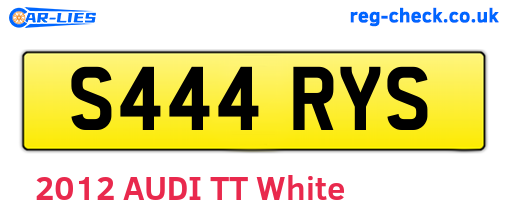 S444RYS are the vehicle registration plates.