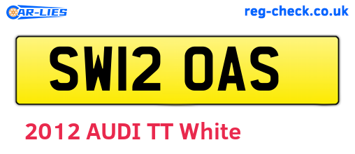 SW12OAS are the vehicle registration plates.