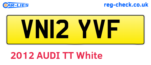 VN12YVF are the vehicle registration plates.
