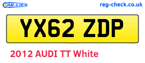 YX62ZDP are the vehicle registration plates.