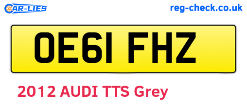 OE61FHZ are the vehicle registration plates.