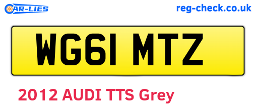 WG61MTZ are the vehicle registration plates.
