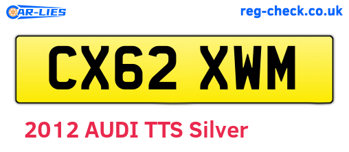 CX62XWM are the vehicle registration plates.