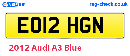 Blue 2012 Audi A3 (EO12HGN)