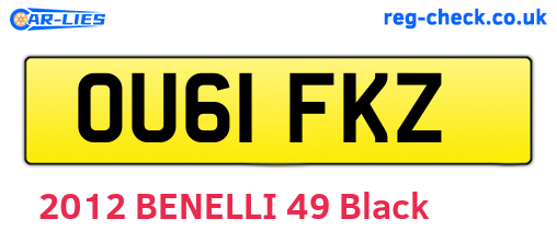 OU61FKZ are the vehicle registration plates.