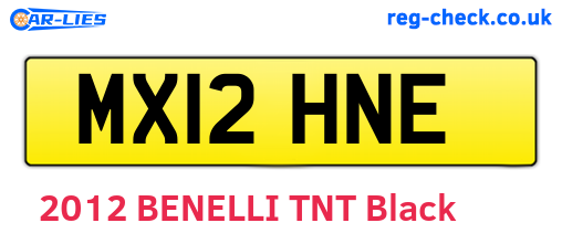 MX12HNE are the vehicle registration plates.