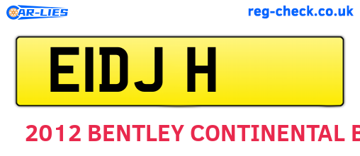 E1DJH are the vehicle registration plates.