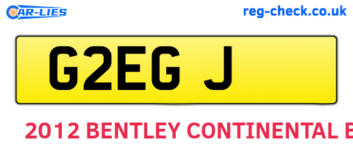 G2EGJ are the vehicle registration plates.