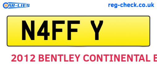 N4FFY are the vehicle registration plates.