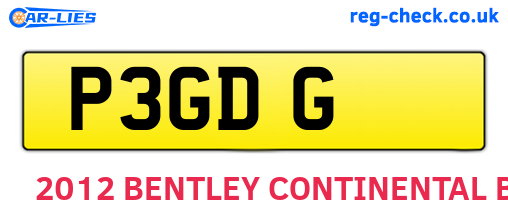 P3GDG are the vehicle registration plates.