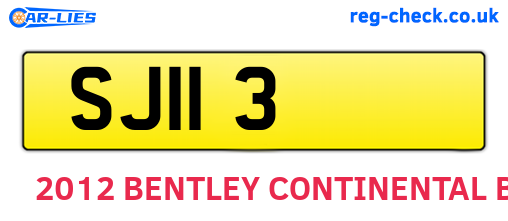 SJI13 are the vehicle registration plates.