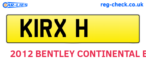 K1RXH are the vehicle registration plates.