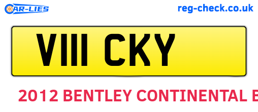V111CKY are the vehicle registration plates.