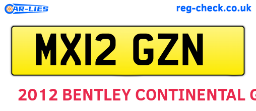 MX12GZN are the vehicle registration plates.