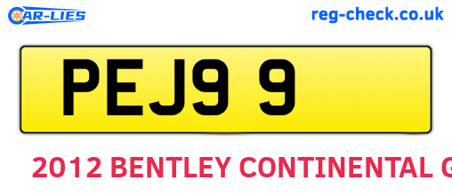 PEJ99 are the vehicle registration plates.