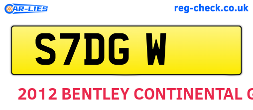 S7DGW are the vehicle registration plates.
