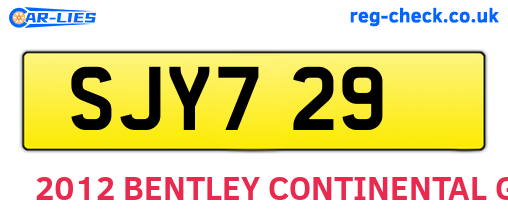 SJY729 are the vehicle registration plates.
