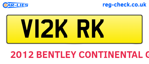 V12KRK are the vehicle registration plates.