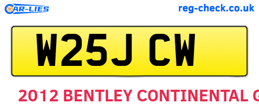 W25JCW are the vehicle registration plates.