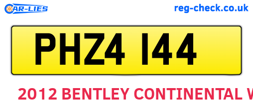 PHZ4144 are the vehicle registration plates.