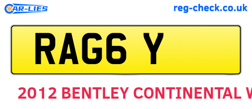 RAG6Y are the vehicle registration plates.