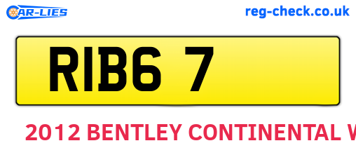 RIB67 are the vehicle registration plates.
