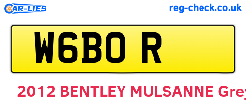 W6BOR are the vehicle registration plates.