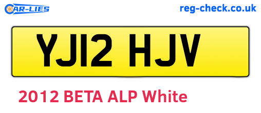 YJ12HJV are the vehicle registration plates.