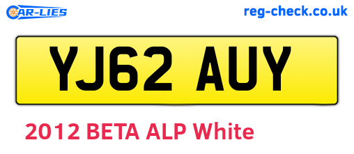YJ62AUY are the vehicle registration plates.