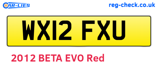 WX12FXU are the vehicle registration plates.