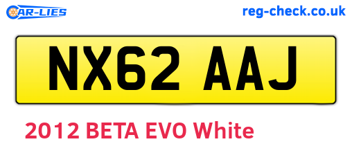 NX62AAJ are the vehicle registration plates.