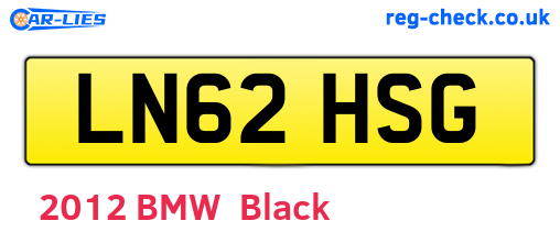 LN62HSG are the vehicle registration plates.