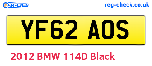 YF62AOS are the vehicle registration plates.