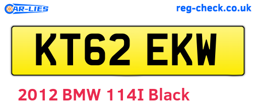 KT62EKW are the vehicle registration plates.