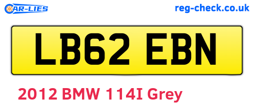 LB62EBN are the vehicle registration plates.