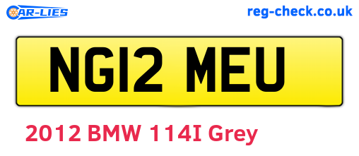 NG12MEU are the vehicle registration plates.