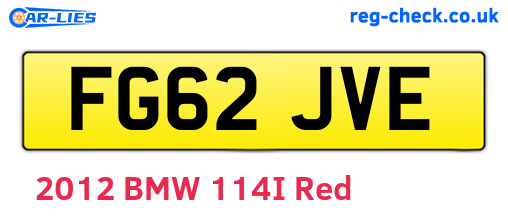 FG62JVE are the vehicle registration plates.