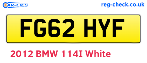 FG62HYF are the vehicle registration plates.