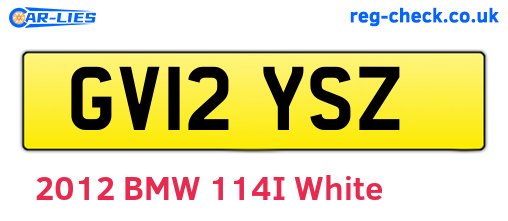 GV12YSZ are the vehicle registration plates.