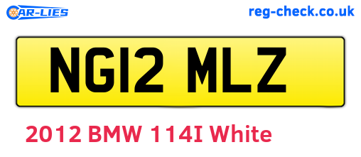 NG12MLZ are the vehicle registration plates.