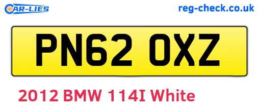 PN62OXZ are the vehicle registration plates.