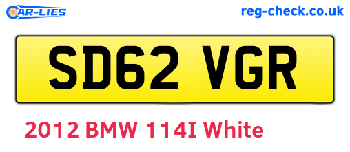 SD62VGR are the vehicle registration plates.