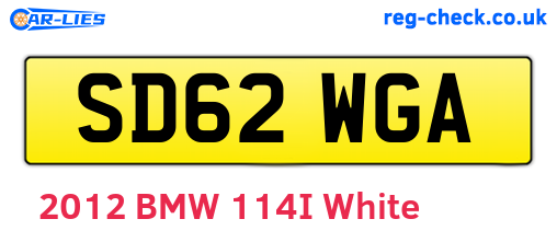 SD62WGA are the vehicle registration plates.