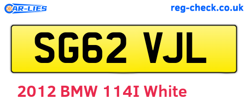 SG62VJL are the vehicle registration plates.